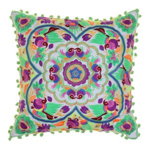 Embroided Green Cushion