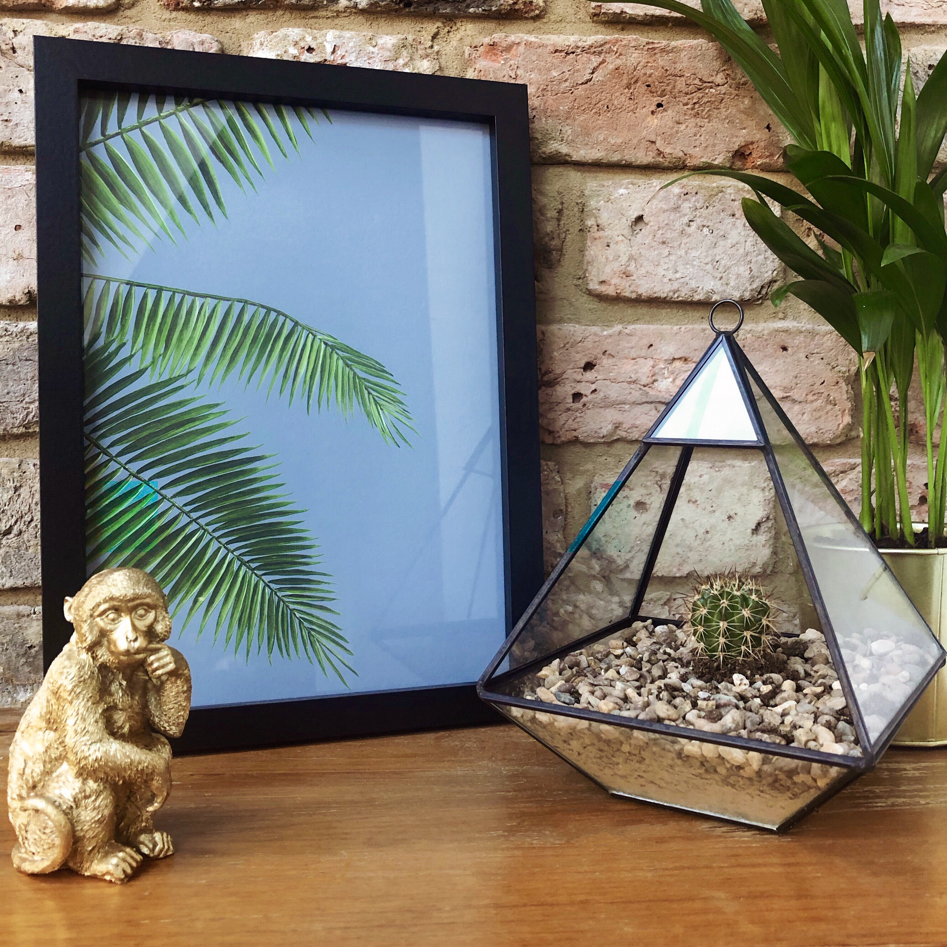 Blue palm print
