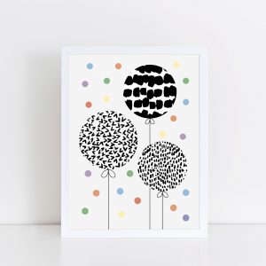 Patterned balloons a4 print
