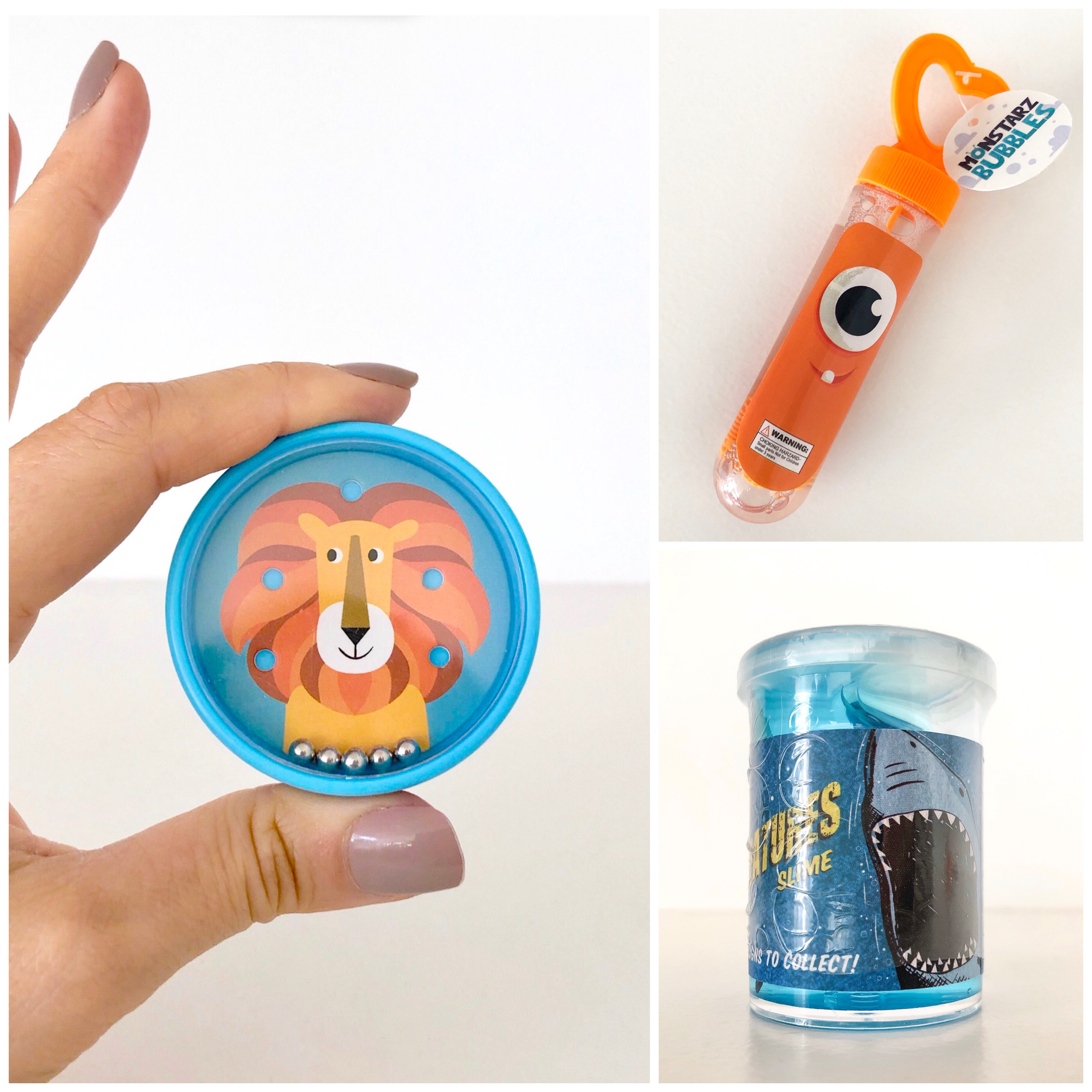 Tilt Game, Monster bubbles & Shark putty.
