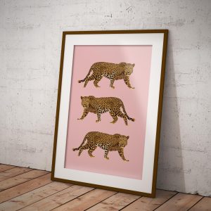 MerryNotes Designs 'Three Leopards' Print in A4 or A3 - A4