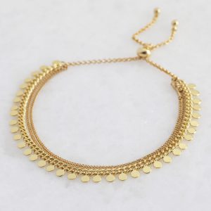 Gold disk bracelet