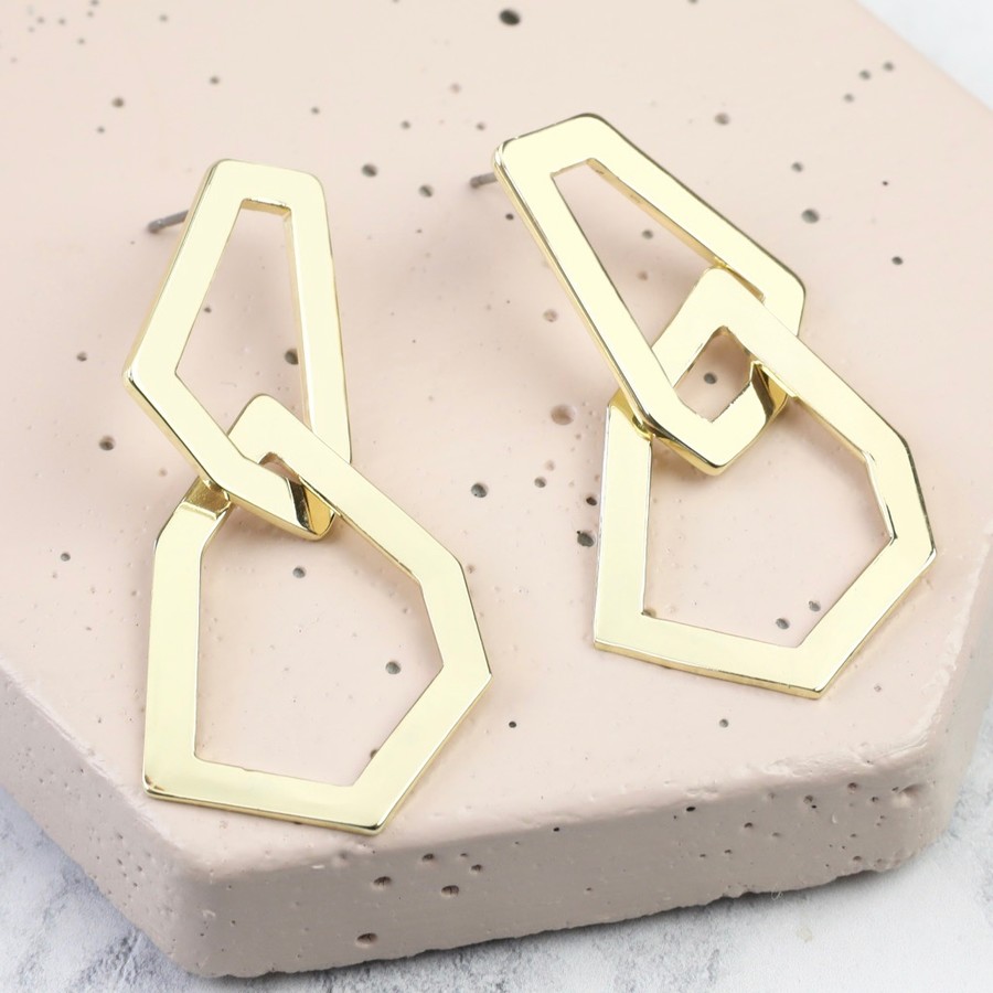 Interlocking statement earrings