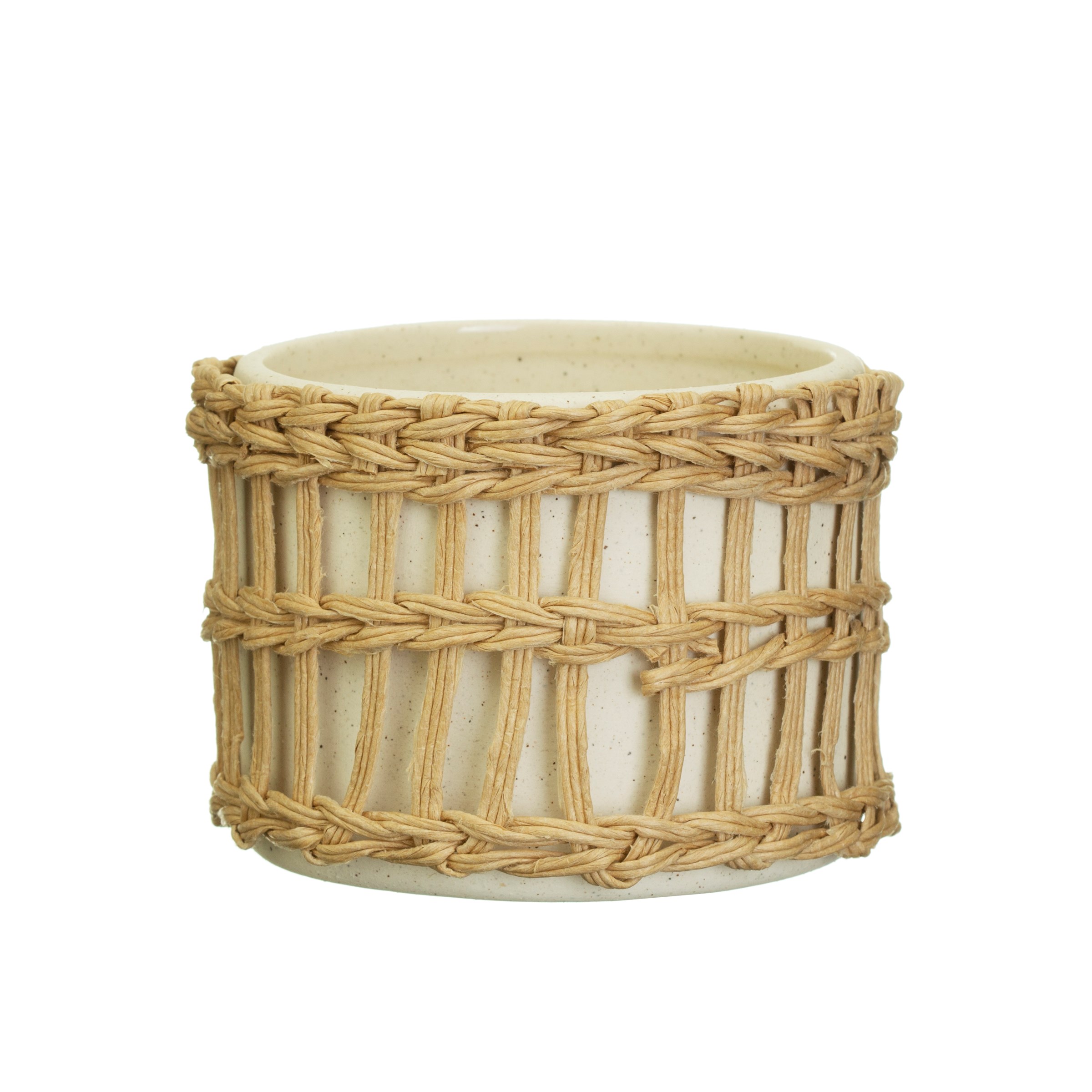 White woven planter