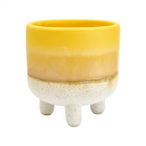 Vibrant yellow mini planter