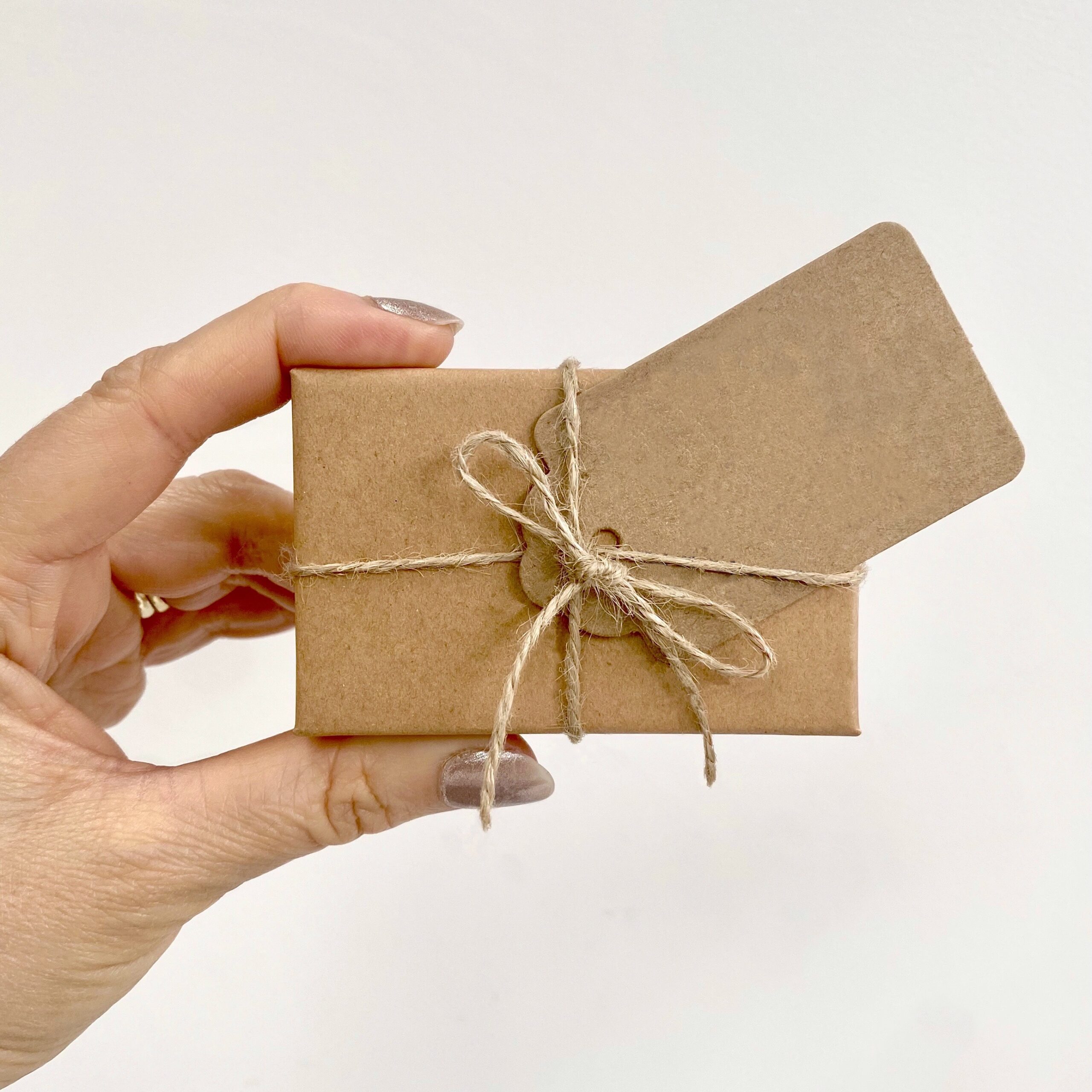 Twine and gift tag left blank